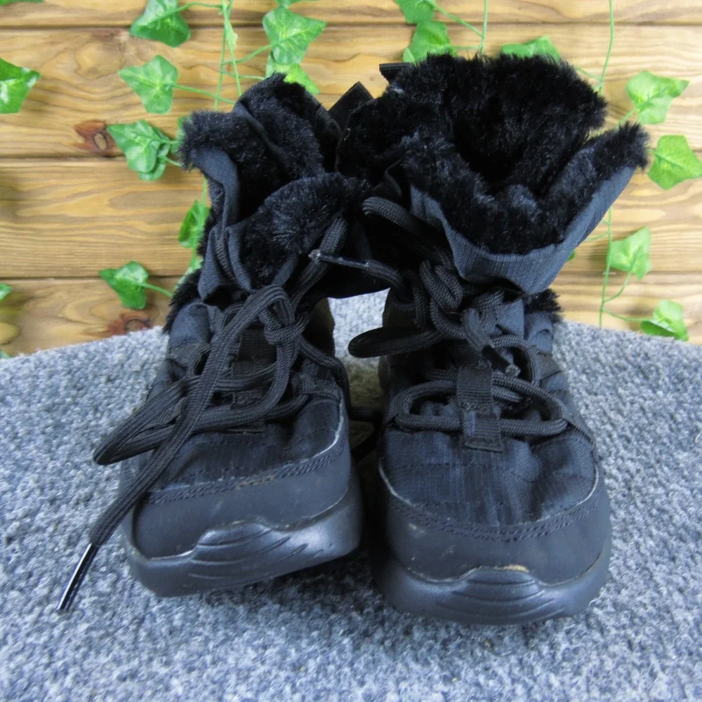Nike Roshe One‎ Hi PS Kids Toddler Black Winter Snow Boots Faux Fur Lined 12